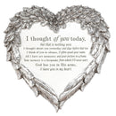 Thought of You Ornate Heart Wings 8 inch Metal Outdoor Decorative Garden Stone