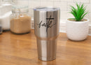 Faith Black Script with Cross 30 ounce Stainless Steel Travel Tumbler Mug with Lid