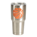 Worth Possibilities White Basketball 30 ounce Stainless Steel Travel Tumbler Mug with Lid