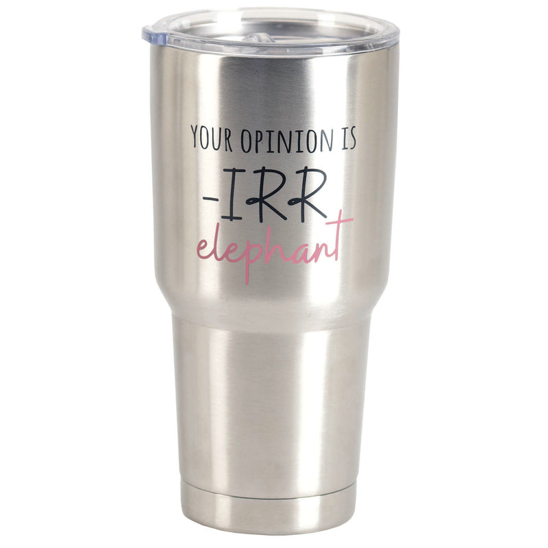 Opinion Is Irr-Elephant Silver Tone 30 ounce Stainless Steel Travel Tumbler Mug