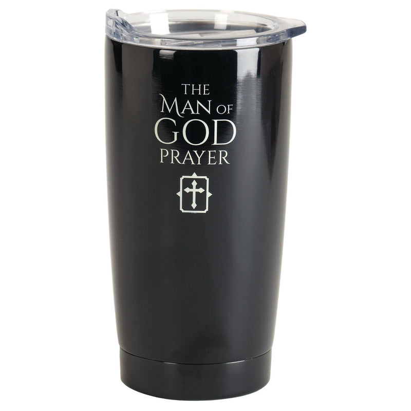 Man of God Prayer Midnight Black 20 ounce Stainless Steel Travel Tumbler Mug