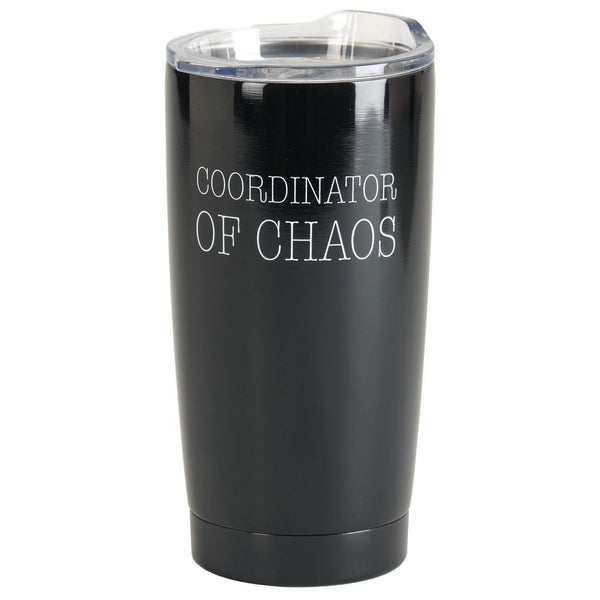 Coordinator of Chaos Midnight Black 20 ounce Stainless Steel Travel Tumbler Mug