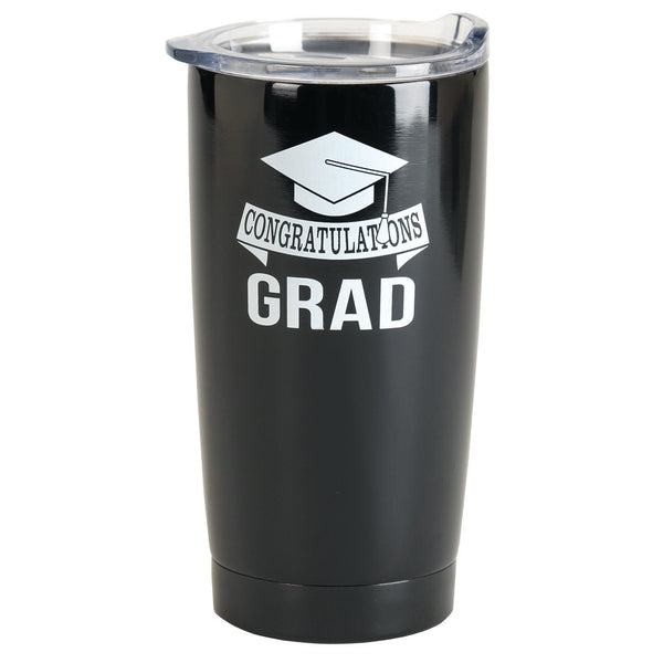 Congratulations Grad Midnight Black 20 ounce Stainless Steel Travel Tumbler Mug