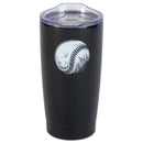 Go Hard Go Home Baseball Green 20 ounce Stainless Steel Travel Tumbler Mug with Lid