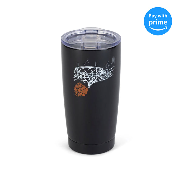 Go Hard Go Home Basketball Orange 20 ounce Stainless Steel Travel Tumbler Mug with Lid