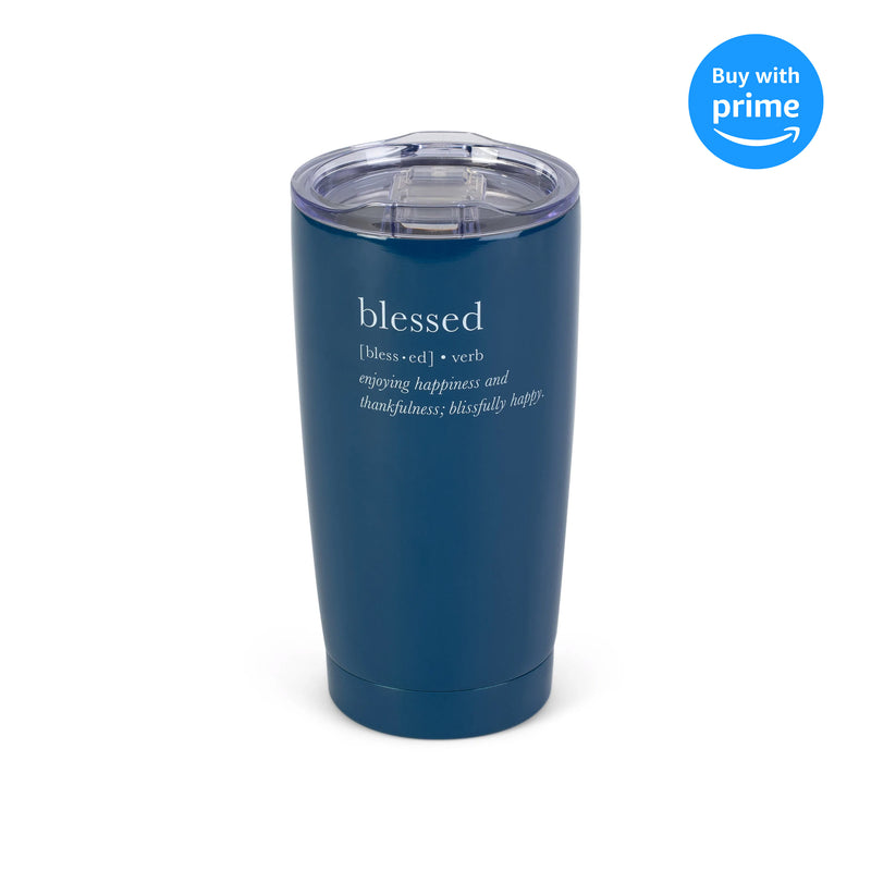Blessed Definition Stone Blue 20 ounce Stainless Steel Travel Tumbler Mug with Lid
