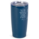 Light Of The World Lighthouse Navy Blue 20 ounce Stainless Steel Travel Tumbler Mug with Lid