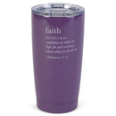 Faith Definition Plum Purple 20 ounce Stainless Steel Travel Tumbler Mug with Lid