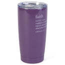 Faith Definition Plum Purple 20 ounce Stainless Steel Travel Tumbler Mug with Lid
