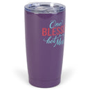 One Blessed Hot Mess Plum Purple 20 ounce Stainless Steel Travel Tumbler Mug with Lid