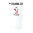 Go Hard Or Go Home Sports Red Black 20 ounce Stainless Steel Travel Tumbler Mug with Lid