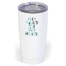 Go Hard Or Go Home Running Teal Blue 20 ounce Stainless Steel Travel Tumbler Mug with Lid