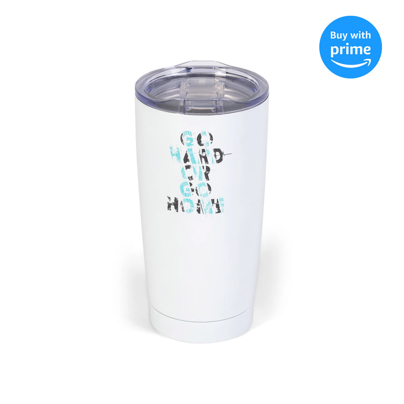 Go Hard Or Go Home Running Teal Blue 20 ounce Stainless Steel Travel Tumbler Mug with Lid