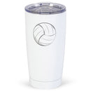 Go Hard Go Home Volleyball Teal Blue 20 ounce Stainless Steel Travel Tumbler Mug with Lid