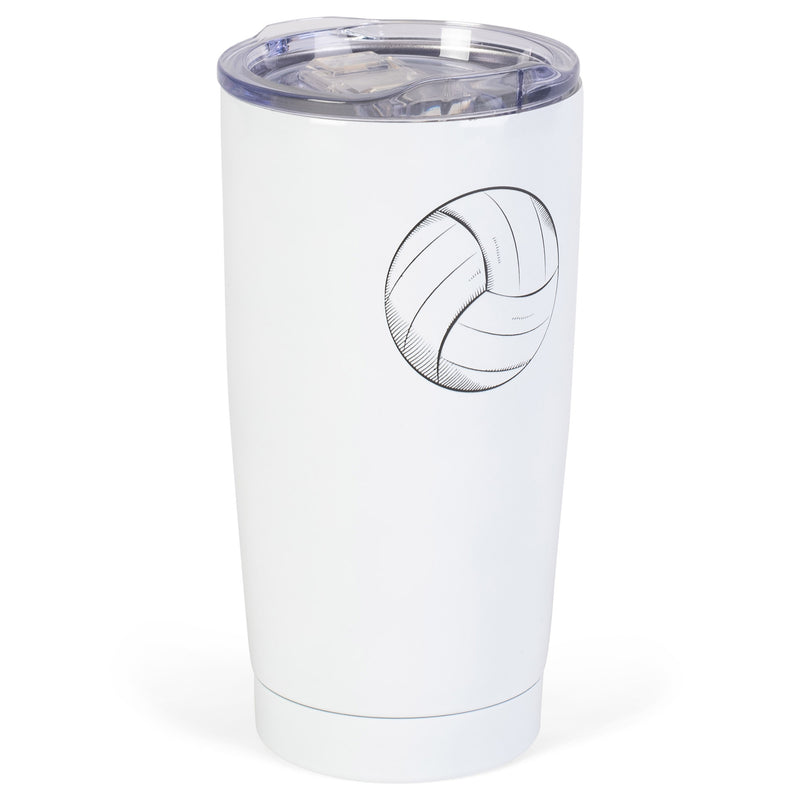 Go Hard Go Home Volleyball Teal Blue 20 ounce Stainless Steel Travel Tumbler Mug with Lid