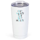 Go Hard Go Home Volleyball Teal Blue 20 ounce Stainless Steel Travel Tumbler Mug with Lid