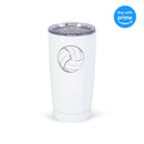 Go Hard Go Home Volleyball Teal Blue 20 ounce Stainless Steel Travel Tumbler Mug with Lid
