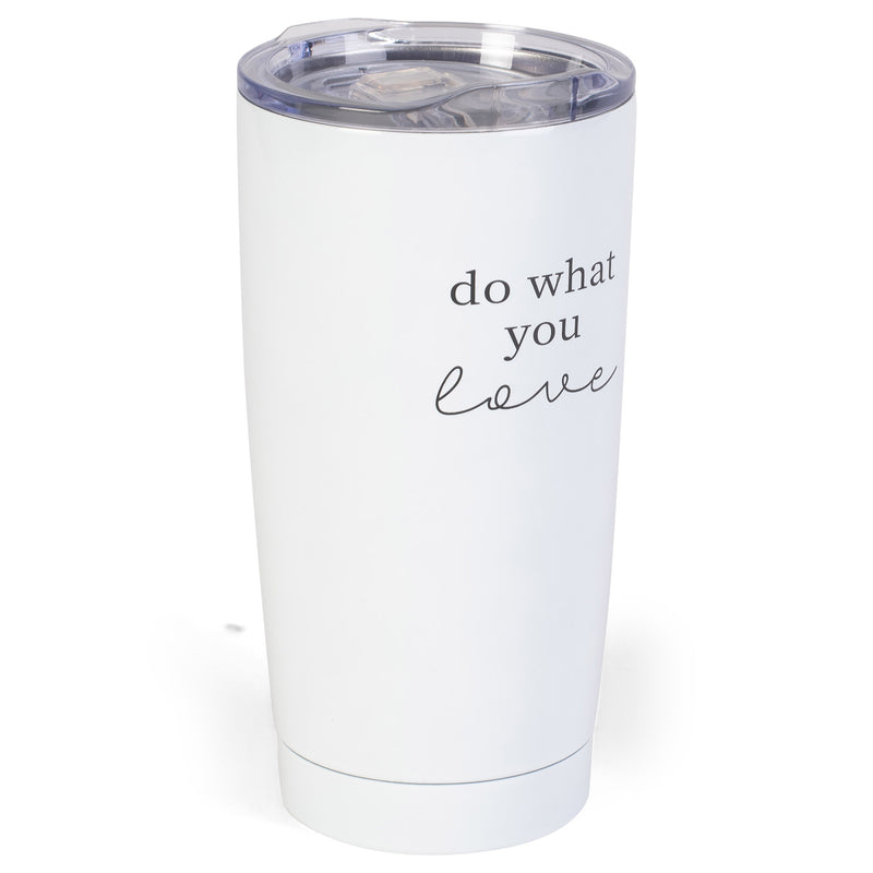 Do What You Love Black White 20 ounce Stainless Steel Travel Tumbler Mug with Lid