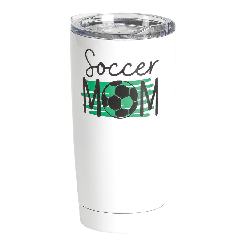 Soccer Mom Mint Creme 20 ounce Stainless Steel Travel Tumbler Mug with Lid