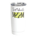 Softball Mom Green 20 ounce Stainless Steel Travel Tumbler Mug with Lid