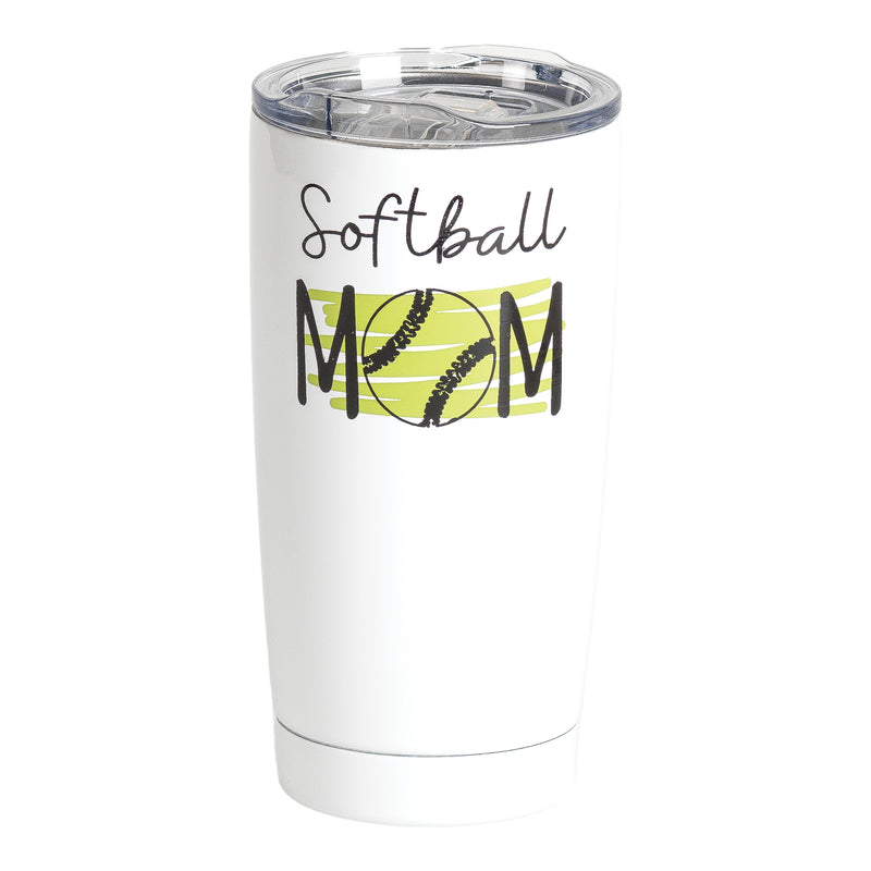 Softball Mom Green 20 ounce Stainless Steel Travel Tumbler Mug with Lid
