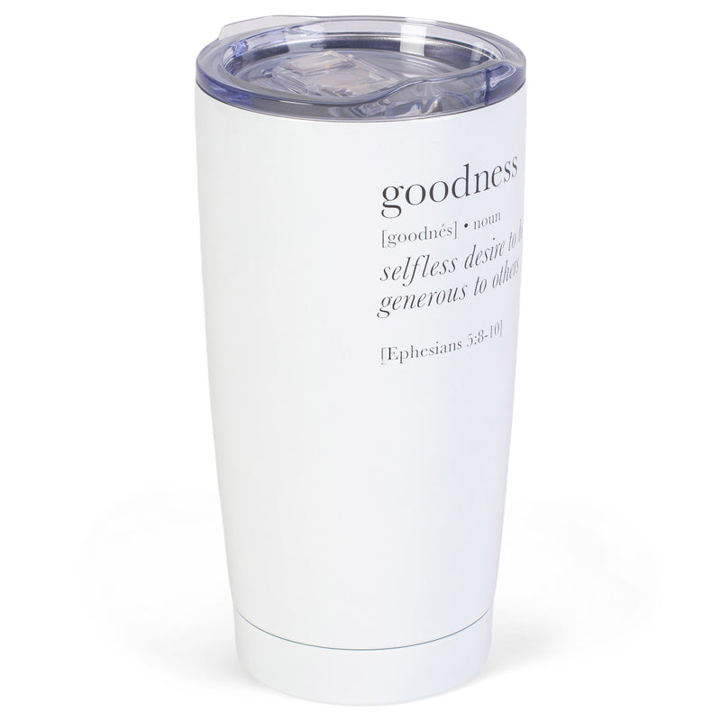 Goodness Definition Black and White 20 ounce Stainless Steel Travel Tumbler Mug with Lid