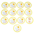 Precious Little Monkey Giraffe Elephant Monthly Milestone 5 x 5 Paper Adhesive Shirt Sticker