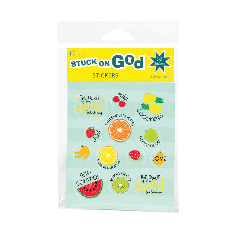 Colorful Fruits of the Spirit 4 x 5 Paper Children's Adhesive Sticker Set