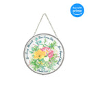 Live Every Moment Floral Clear 6 inch Glass Suncatcher With Suction Cup