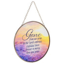 Gone From Our Arms Orange Sunset 6 x 6 Glass Decorative Sun Catcher with Suction Cup