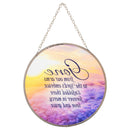 Gone From Our Arms Orange Sunset 6 x 6 Glass Decorative Sun Catcher with Suction Cup