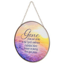 Gone From Our Arms Orange Sunset 6 x 6 Glass Decorative Sun Catcher with Suction Cup