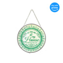 As For Me And My House Floral Clear 6 inch Glass Suncatcher With Suction Cup