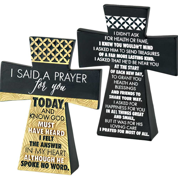 Dicksons Said A Prayer For You Cross 3.75 x 5 Resin Tabletop Figurine