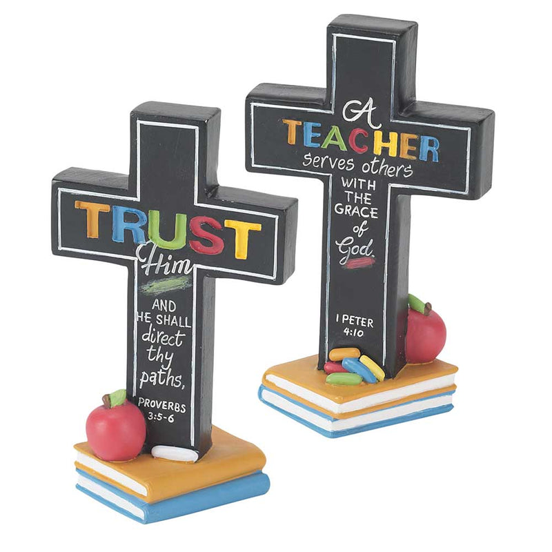 Dicksons Trust Him Teacher Serves Others 5 Inch Resin Double Sided Tabletop Cross