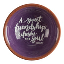 Sweet Friendship Refreshes Soul Purple 2.75 inch Terra Cotta Decorative Tabletop Trinket Tray