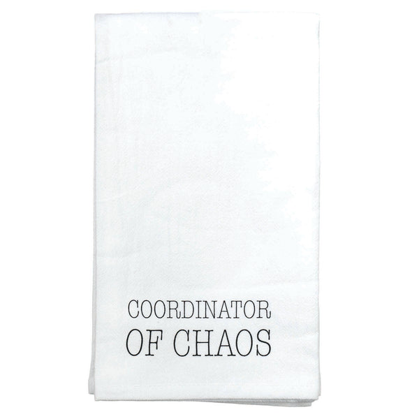 Coordinator of Chaos Classic White 22 x 18 Cotton Fabric Flour Sack Dish Towel