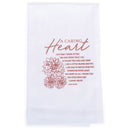 Dicksons A Caring Heart Classic White 22 x 18 Cotton Fabric Flour Sack Tea Hand Towel