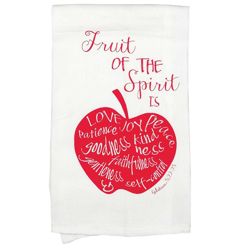 Dicksons Fruit of The Spirit Galatians 5:22 Red Apple All Cotton 18 x 22 Kitchen Tea Towel Pack of 2