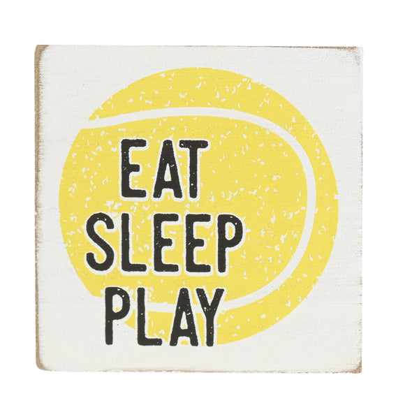 Dicksons Eat Sleep Play Tennis Ball Green 3 x 3 MDF Decorative Wall and Tabletop Sign Plaque