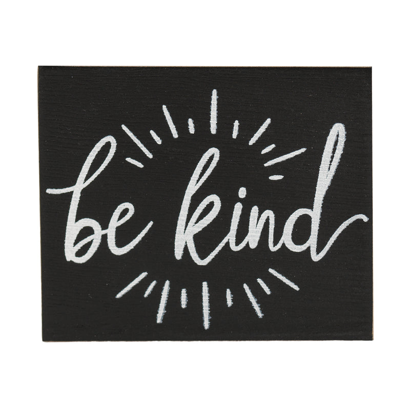 Dicksons Be Kind Black White Starburst 4 x 3 MDF Decorative Wall and Tabletop Sign Plaque