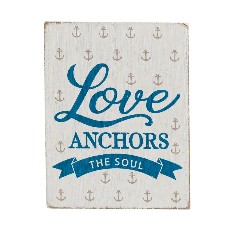 Dicksons Love Anchors Soul Navy Blue 4 x 3 MDF Decorative Wall and Tabletop Sign Plaque