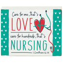 Care Love Nursing Teal Heart 4 x 3 Wood Decorative Tabletop Block Plaque