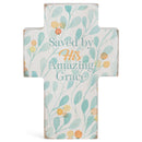 Saved By Amazing Grace Blue Floral 4 x 3 MDF Decorative Wall and Tabletop Frame