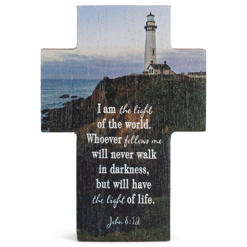 Light Of The World White Lighthouse 4 x 3 Wood Decorative Wall and Tabletop Frame