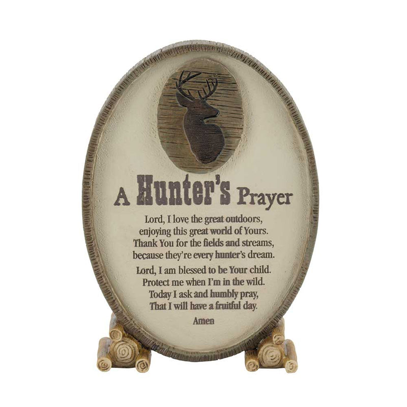 Dicksons A Hunter's Prayer Oval Shaped Brown 6 x 3.5 Resin Stone Table Top Sign Plaque