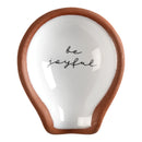 Be Joyful Glossy Brown 2 x 3 Terra Cotta Decorative Countertop Spoon Rest