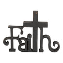 Distressed Black Faith with Cross 8 inch Resin Decorative Tabletop Figurine