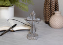 Antiqued Greywash Cross on Stand 6 x 3.5 Resin Decorative Wall and Tabletop Frame