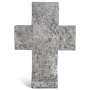 Antiqued Whitewash Cross on Stand 5.5 x 4 Resin Decorative Wall and Tabletop Frame